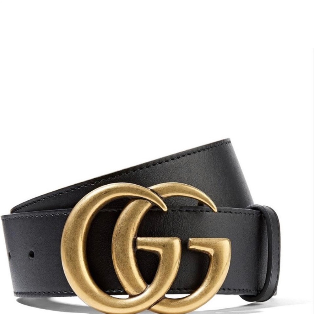 Gucci Belt Black GG logo Leather size 80 wide 4cm belt